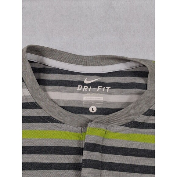 Nike Henley | striped T-shirt | Short sleeves | multicolored | Dri-Fit | Large - Picture 8 of 8